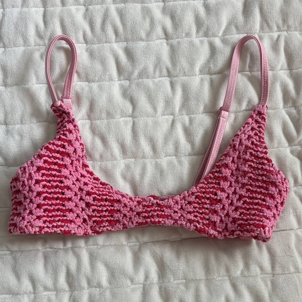 Triangl Swimwear Pink Crochet Bikini Top